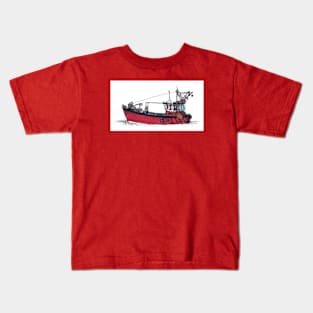 Whitstable Fishing Boat - Sketch Kids T-Shirt